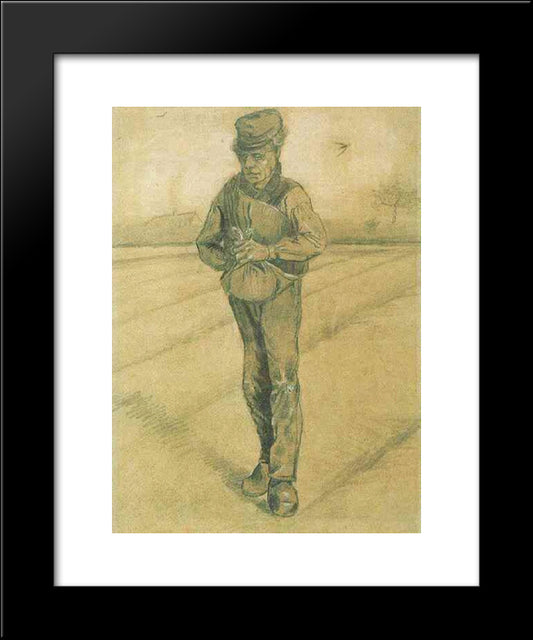 Sower With Hand In Sack 20x24 Black Modern Wood Framed Art Print Poster by Van Gogh, Vincent