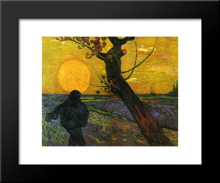 Sower With Setting Sun 20x24 Black Modern Wood Framed Art Print Poster by Van Gogh, Vincent