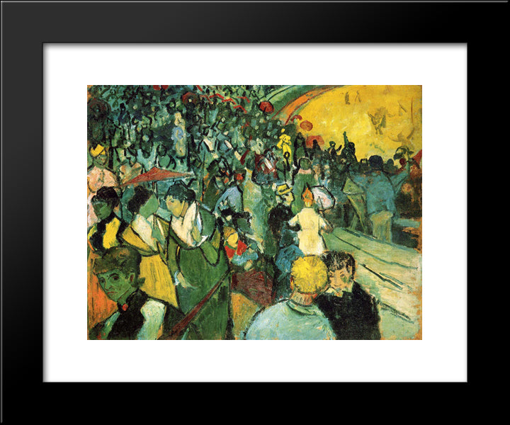 Spectators In The Arena At Arles 20x24 Black Modern Wood Framed Art Print Poster by Van Gogh, Vincent