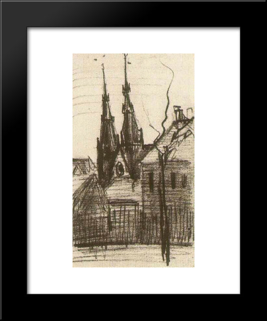 St. Catharina'S Church At Eindhoven 20x24 Black Modern Wood Framed Art Print Poster by Van Gogh, Vincent