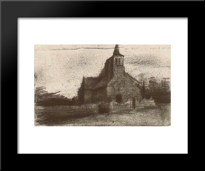 St. Martin'S Church At Tongelre 20x24 Black Modern Wood Framed Art Print Poster by Van Gogh, Vincent