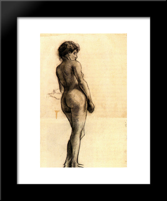 Standing Female Nude Seen From The Back 20x24 Black Modern Wood Framed Art Print Poster by Van Gogh, Vincent