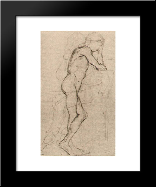 Standing Male Nude 20x24 Black Modern Wood Framed Art Print Poster by Van Gogh, Vincent