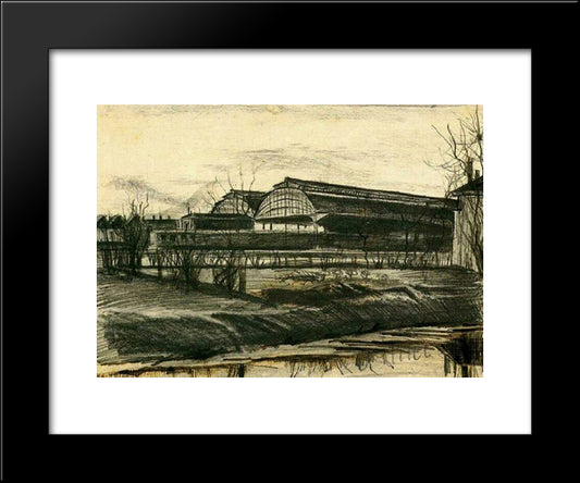 Station In The Hague 20x24 Black Modern Wood Framed Art Print Poster by Van Gogh, Vincent