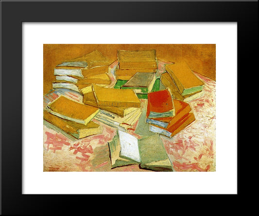 Still Life - French Novels 20x24 Black Modern Wood Framed Art Print Poster by Van Gogh, Vincent