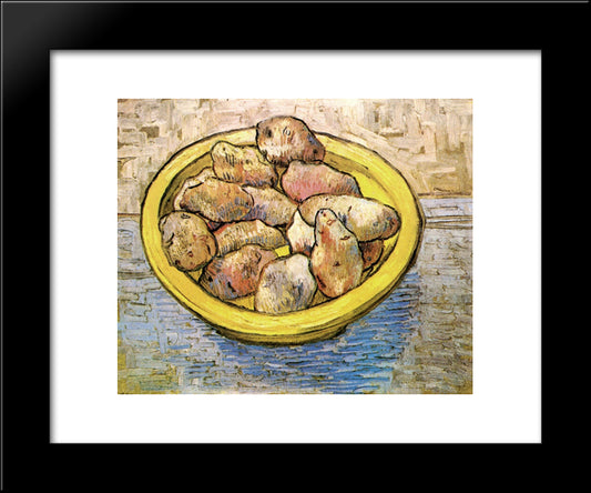 Still Life Potatoes In A Yellow Dish 20x24 Black Modern Wood Framed Art Print Poster by Van Gogh, Vincent