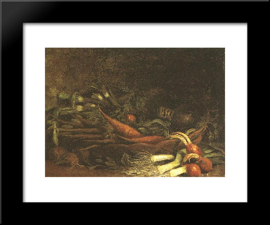 Still Life With A Basket Of Vegetables 20x24 Black Modern Wood Framed Art Print Poster by Van Gogh, Vincent