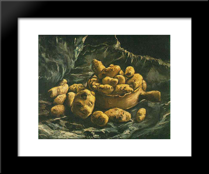 Still Life With An Earthern Bowl And Potatoes 20x24 Black Modern Wood Framed Art Print Poster by Van Gogh, Vincent