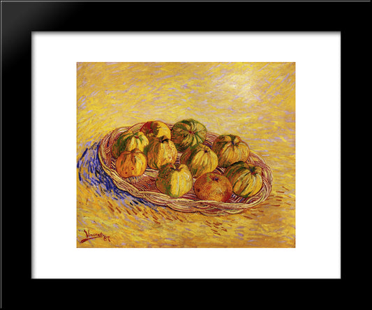 Still Life With Basket Of Apples 20x24 Black Modern Wood Framed Art Print Poster by Van Gogh, Vincent