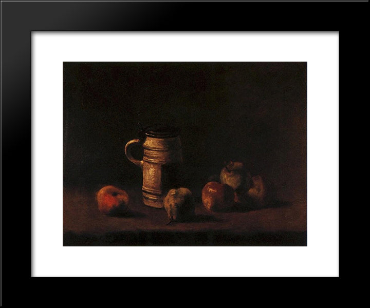 Still Life With Beer Mug And Fruit 20x24 Black Modern Wood Framed Art Print Poster by Van Gogh, Vincent