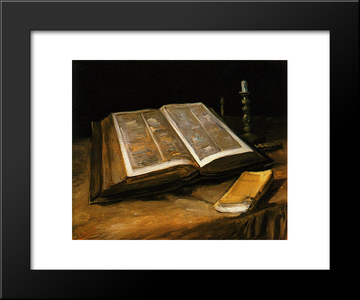 Still Life With Bible 20x24 Black Modern Wood Framed Art Print Poster by Van Gogh, Vincent