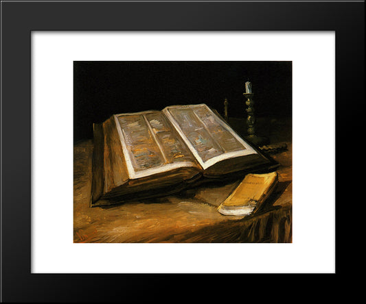 Still Life With Bible 20x24 Black Modern Wood Framed Art Print Poster by Van Gogh, Vincent