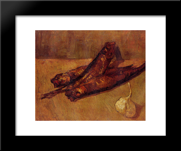 Still Life With Bloaters And Garlic 20x24 Black Modern Wood Framed Art Print Poster by Van Gogh, Vincent