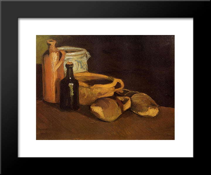 Still Life With Clogs And Pots 20x24 Black Modern Wood Framed Art Print Poster by Van Gogh, Vincent