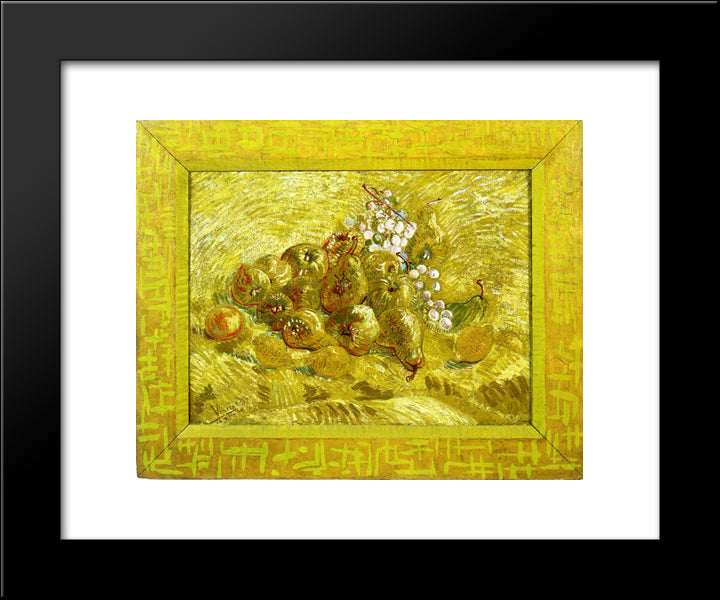 Still Life With Grapes,Pears And Lemons 20x24 Black Modern Wood Framed Art Print Poster by Van Gogh, Vincent