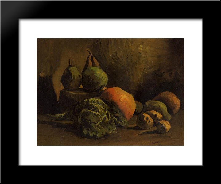 Still Life With Vegetables And Fruit 20x24 Black Modern Wood Framed Art Print Poster by Van Gogh, Vincent