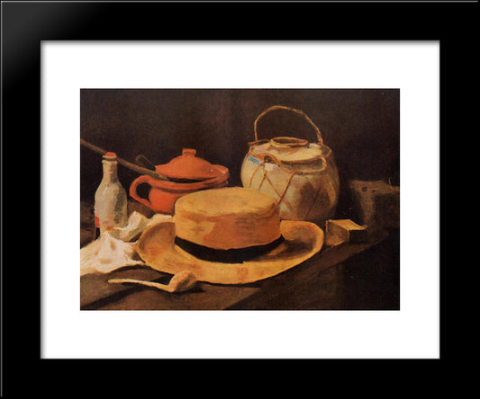 Still Life With Yellow Hat 20x24 Black Modern Wood Framed Art Print Poster by Van Gogh, Vincent