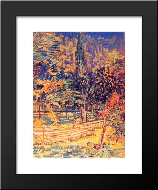 Stone Steps In The Garden Of The Asylum 20x24 Black Modern Wood Framed Art Print Poster by Van Gogh, Vincent