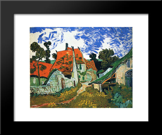 Street In Auvers-Sur-Oise 20x24 Black Modern Wood Framed Art Print Poster by Van Gogh, Vincent