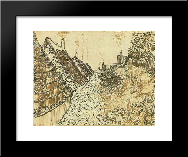 Street In Saintes-Maries 20x24 Black Modern Wood Framed Art Print Poster by Van Gogh, Vincent