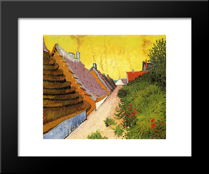 Street In Saintes-Maries 20x24 Black Modern Wood Framed Art Print Poster by Van Gogh, Vincent