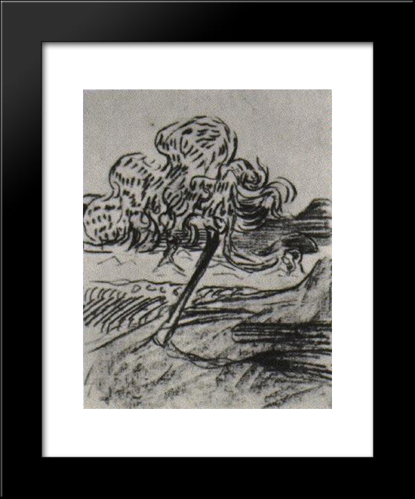 Study Of A Fruit Tree 20x24 Black Modern Wood Framed Art Print Poster by Van Gogh, Vincent