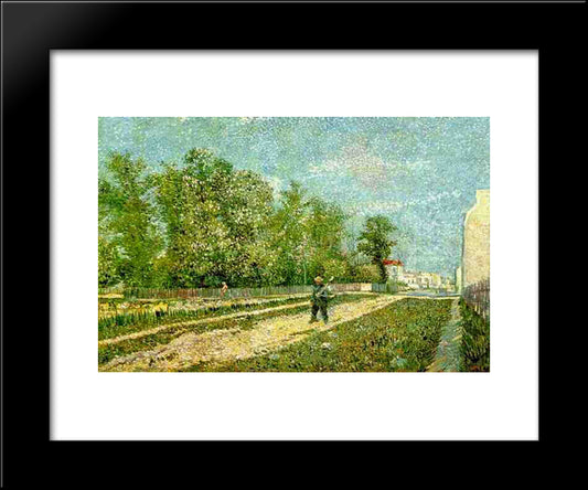 Suburbs Of Paris 20x24 Black Modern Wood Framed Art Print Poster by Van Gogh, Vincent