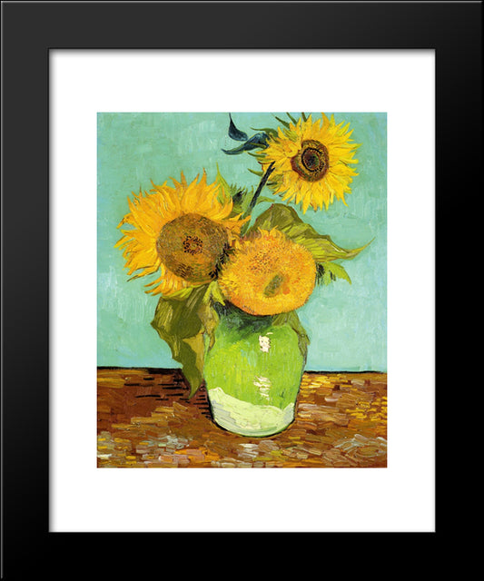 Sunflowers 20x24 Black Modern Wood Framed Art Print Poster by Van Gogh, Vincent