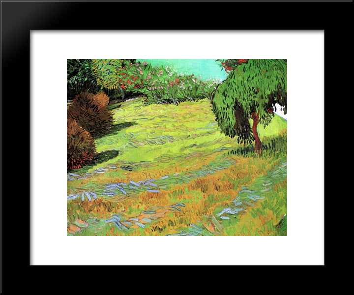 Sunny Lawn In A Public Park 20x24 Black Modern Wood Framed Art Print Poster by Van Gogh, Vincent