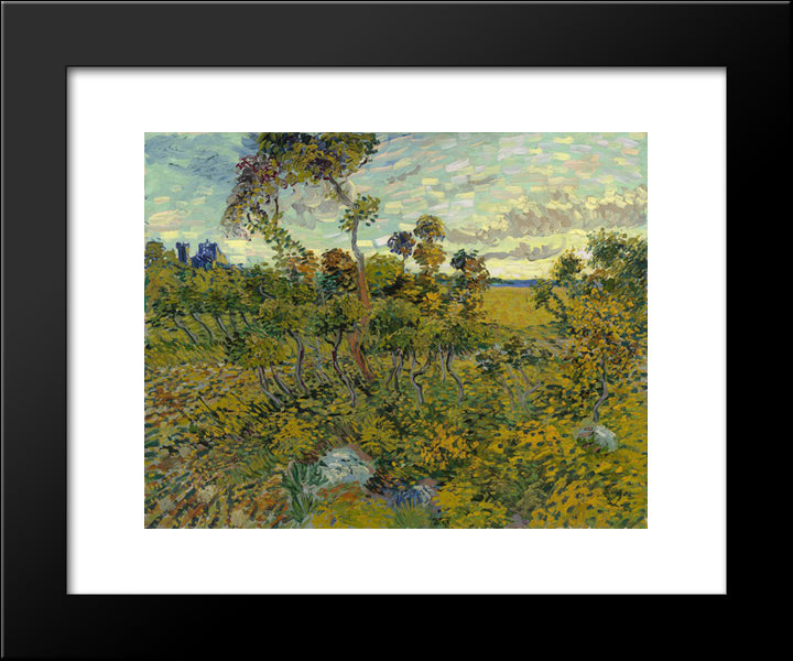 Sunset At Montmajour 20x24 Black Modern Wood Framed Art Print Poster by Van Gogh, Vincent