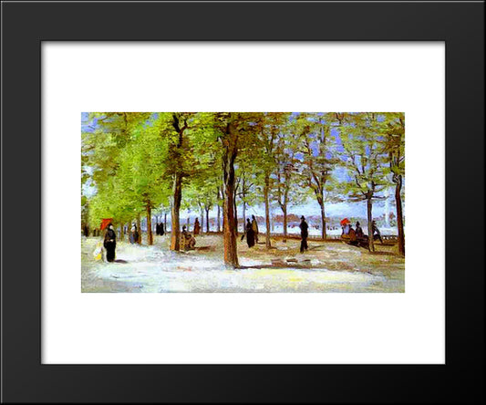 Terrace In The Luxembourg Garden 20x24 Black Modern Wood Framed Art Print Poster by Van Gogh, Vincent