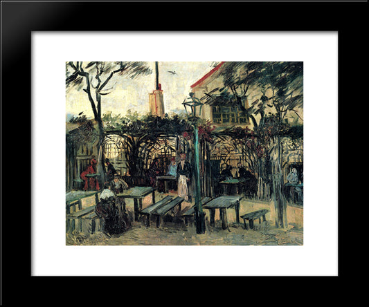 Terrace Of A Cafe On Montmartre La Guinguette 20x24 Black Modern Wood Framed Art Print Poster by Van Gogh, Vincent