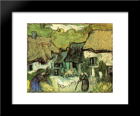 Thatched Cottages In Jorgus 20x24 Black Modern Wood Framed Art Print Poster by Van Gogh, Vincent