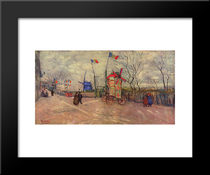 The Allotments At Montmartre 20x24 Black Modern Wood Framed Art Print Poster by Van Gogh, Vincent