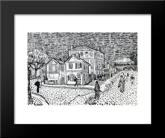 The Artist'S House In Arles 20x24 Black Modern Wood Framed Art Print Poster by Van Gogh, Vincent