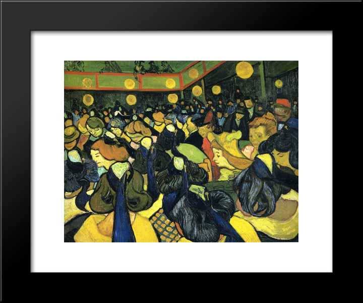 The Ballroom At Arles 20x24 Black Modern Wood Framed Art Print Poster by Van Gogh, Vincent