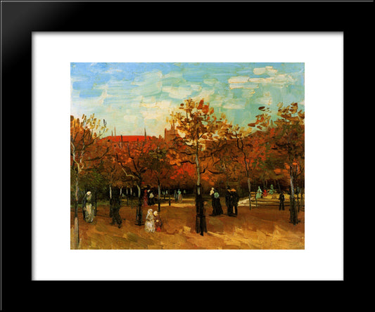 The Bois De Boulogne With People Walking 20x24 Black Modern Wood Framed Art Print Poster by Van Gogh, Vincent