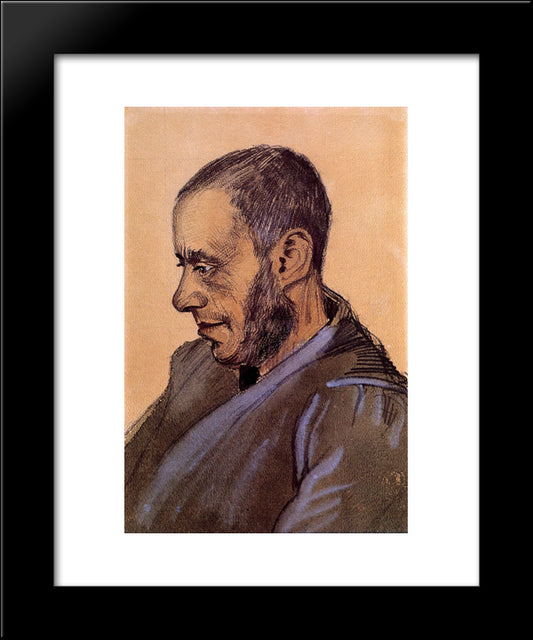 The Bookseller Blok 20x24 Black Modern Wood Framed Art Print Poster by Van Gogh, Vincent