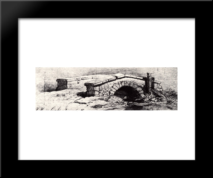 The Bridge 20x24 Black Modern Wood Framed Art Print Poster by Van Gogh, Vincent