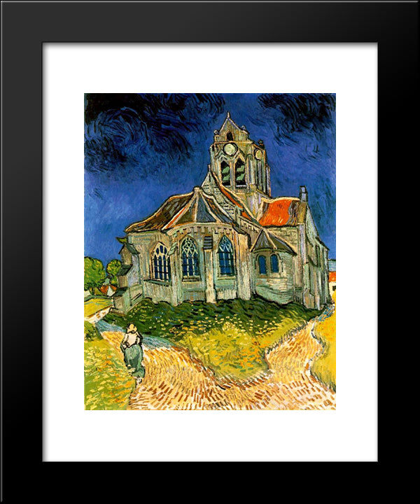 The Church At Auvers 20x24 Black Modern Wood Framed Art Print Poster by Van Gogh, Vincent