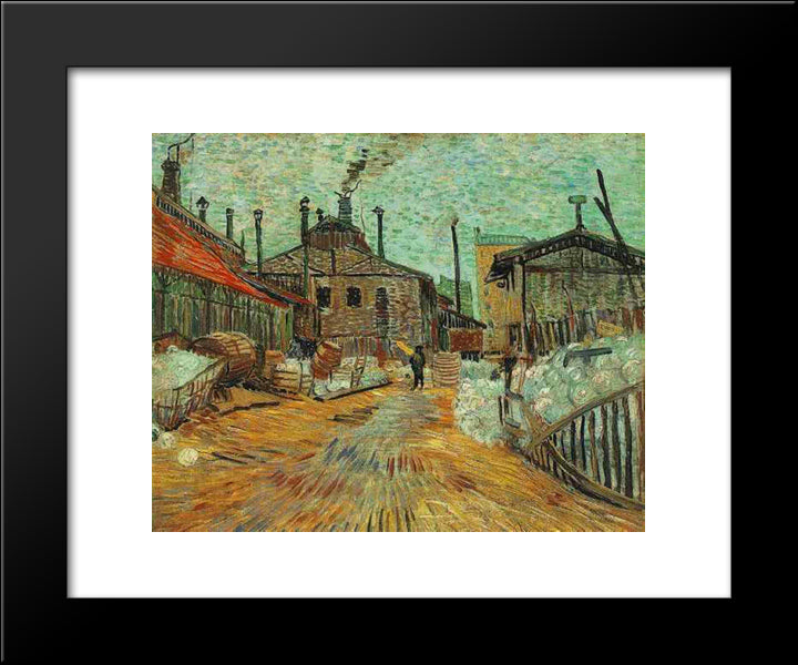 The Factory At Asnieres 20x24 Black Modern Wood Framed Art Print Poster by Van Gogh, Vincent