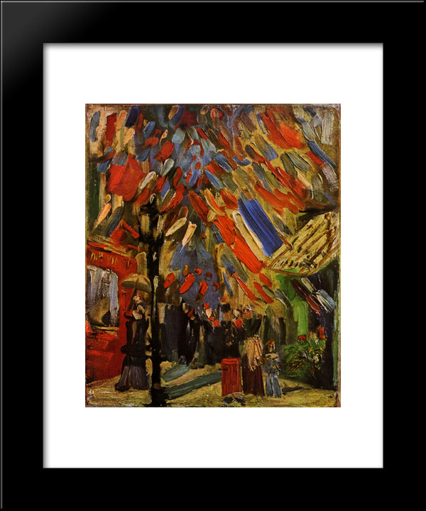 The Fourteenth Of July Celebration In Paris 20x24 Black Modern Wood Framed Art Print Poster by Van Gogh, Vincent