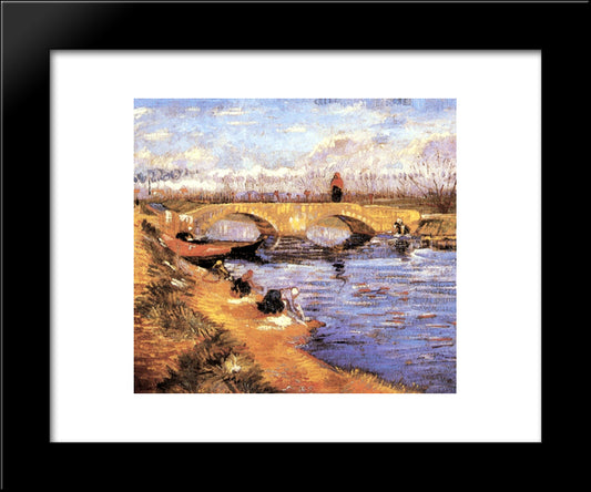 The Gleize Bridge Over The Vigneyret Canal 20x24 Black Modern Wood Framed Art Print Poster by Van Gogh, Vincent