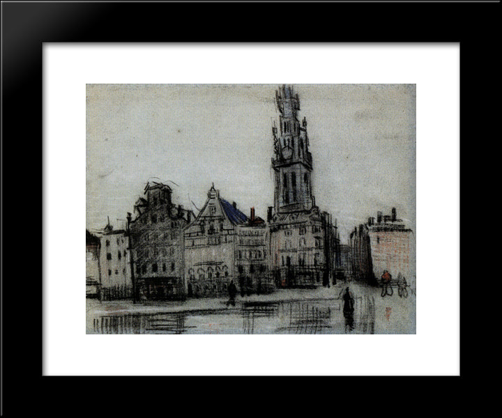 The Grote Markt 20x24 Black Modern Wood Framed Art Print Poster by Van Gogh, Vincent