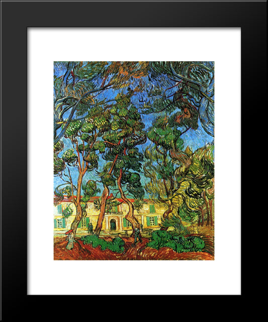 The Grounds Of The Asylum 20x24 Black Modern Wood Framed Art Print Poster by Van Gogh, Vincent