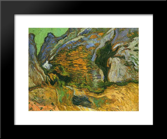 The Gully Peiroulets 20x24 Black Modern Wood Framed Art Print Poster by Van Gogh, Vincent