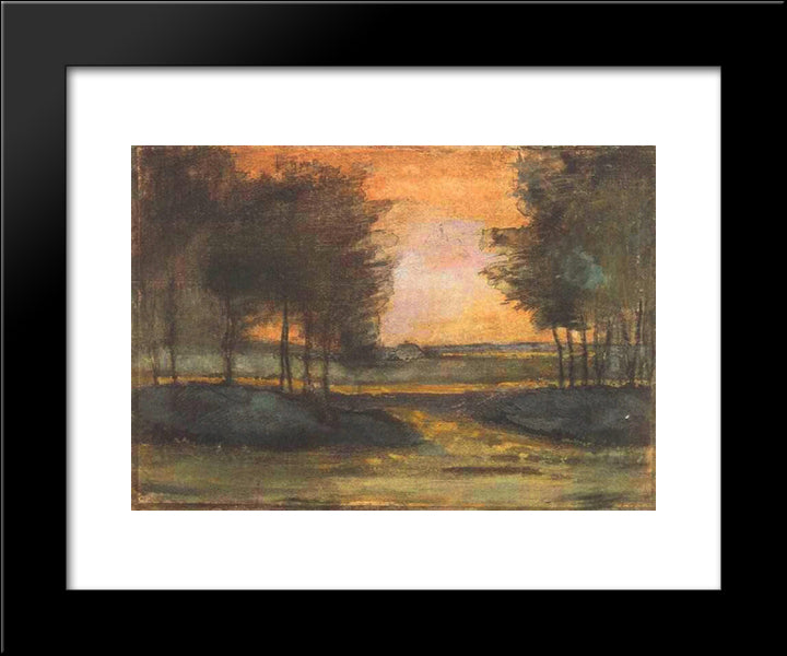 The Landscape In Drenthe 20x24 Black Modern Wood Framed Art Print Poster by Van Gogh, Vincent