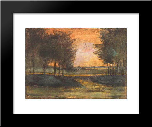 The Landscape In Drenthe 20x24 Black Modern Wood Framed Art Print Poster by Van Gogh, Vincent