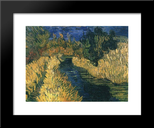 The Little Stream 20x24 Black Modern Wood Framed Art Print Poster by Van Gogh, Vincent