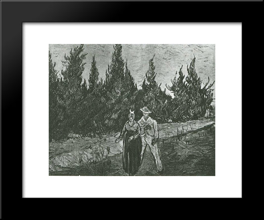 The Lovers The Poet S Garden Iv 20x24 Black Modern Wood Framed Art Print Poster by Van Gogh, Vincent